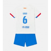 Fotbalové Dres Barcelona Paez Gavi #6 Dětské Venkovní 2023-24 Krátký Rukáv (+ trenýrky)